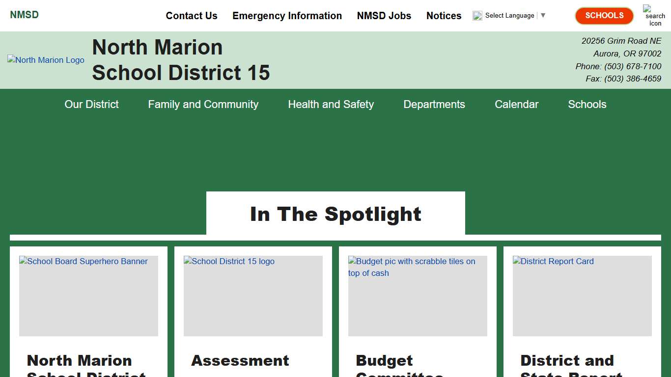 North Marion School District, OR Home Page North Marion School District OR