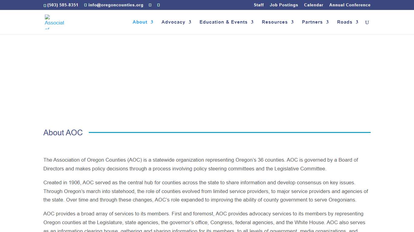 About AOC Association of Oregon Counties